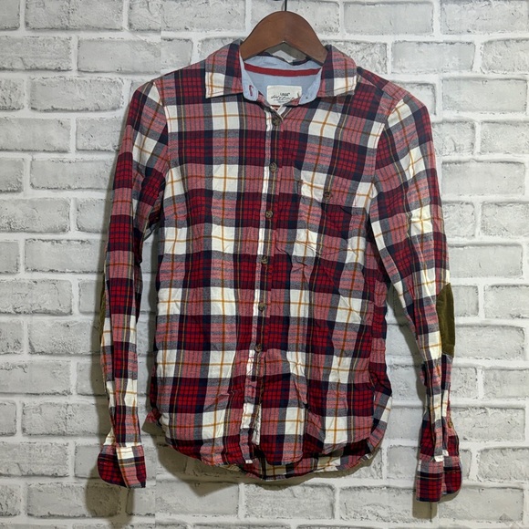 H&M L.O.G.G Crew Red and White Plaid Button Down Shirt, size 6 with - Picture 1 of 9